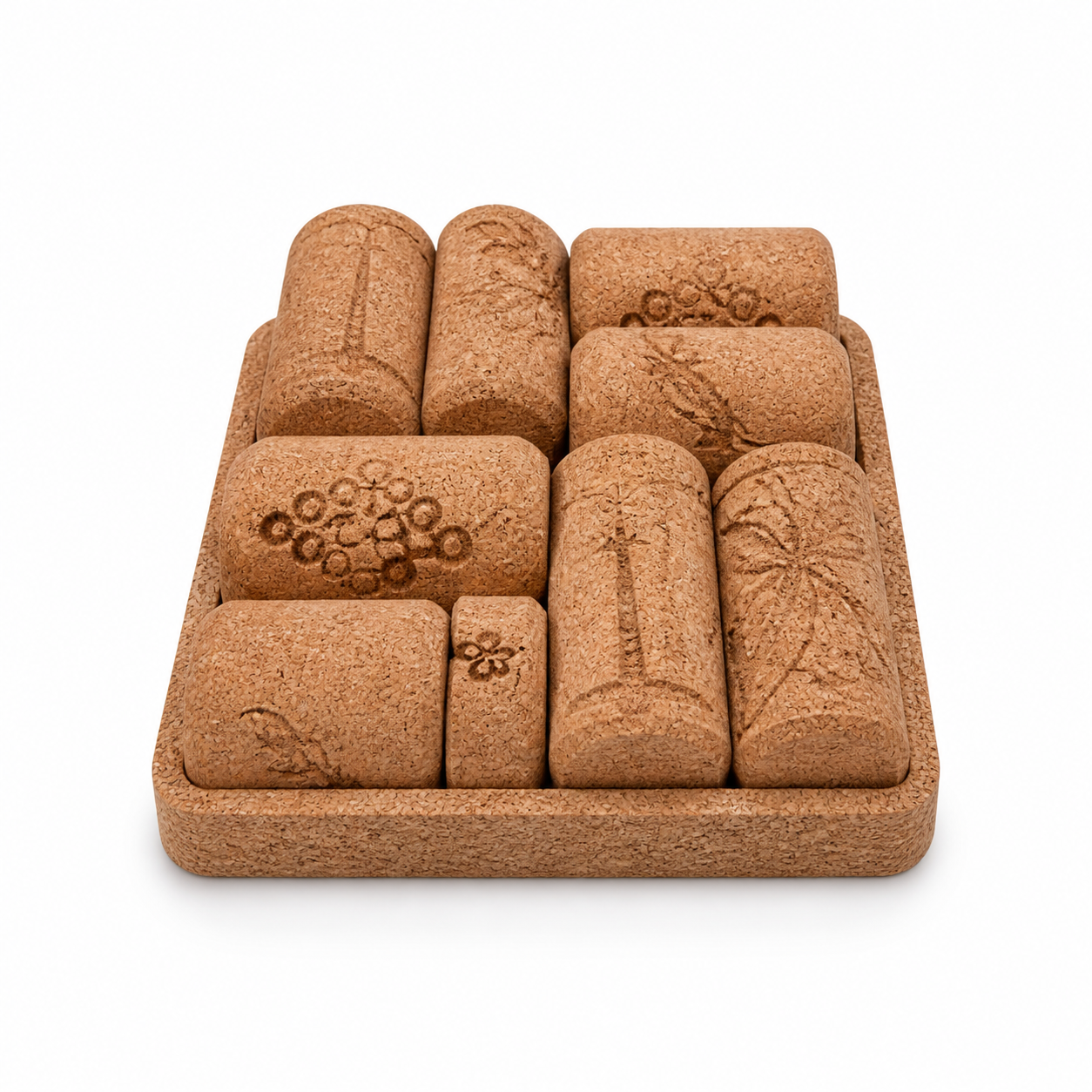 Coaster-5 natural cork coaster gift set in holder