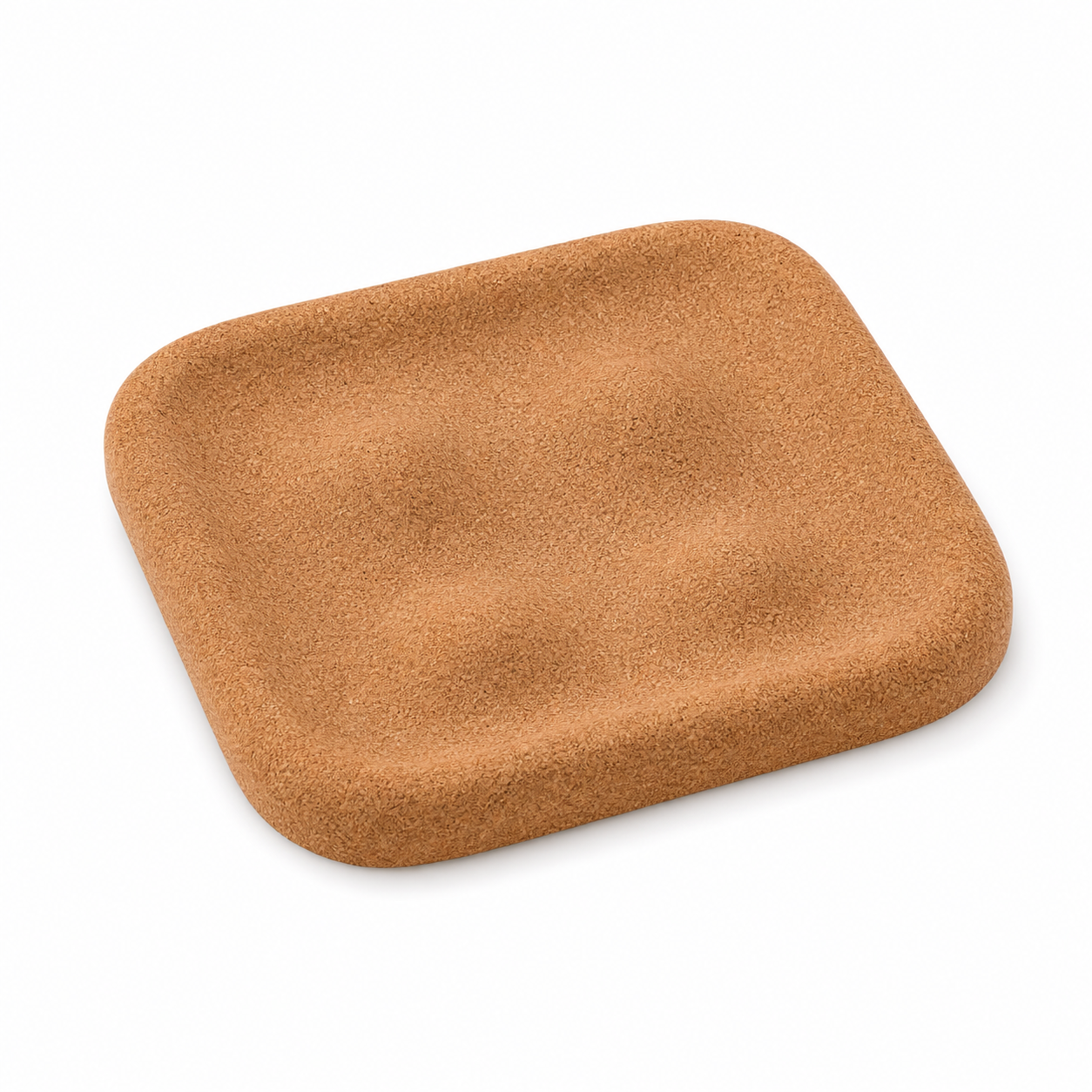 Cork Tray-3 rounded square natural cork tray