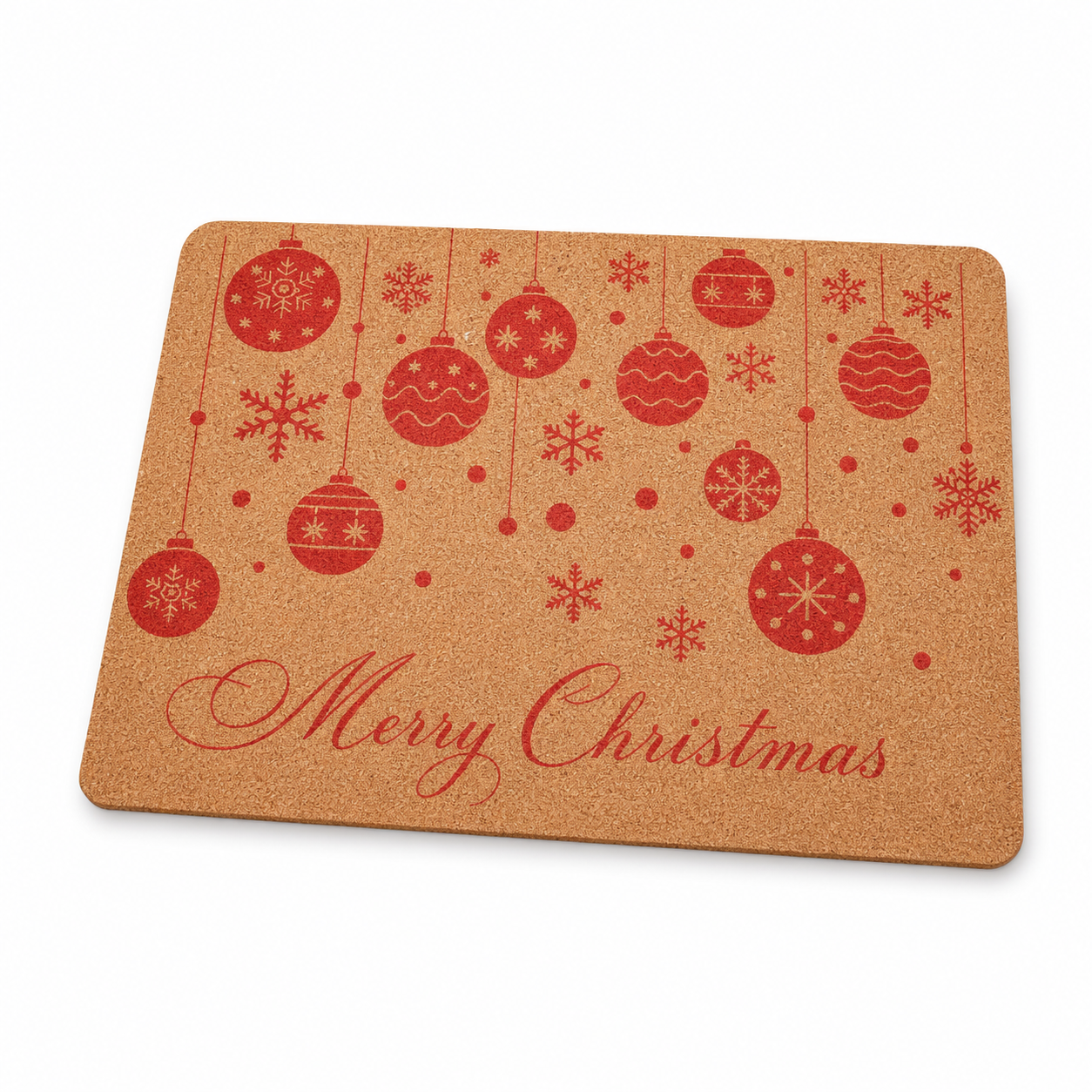 Placemat-2 rectangular Christmas printed cork placemat