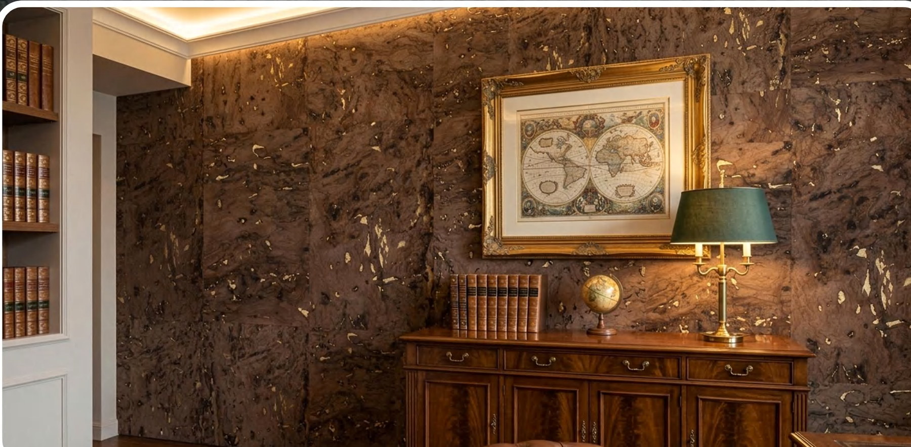 CAR-B-14-J flat cork wall panel shown in an interior application