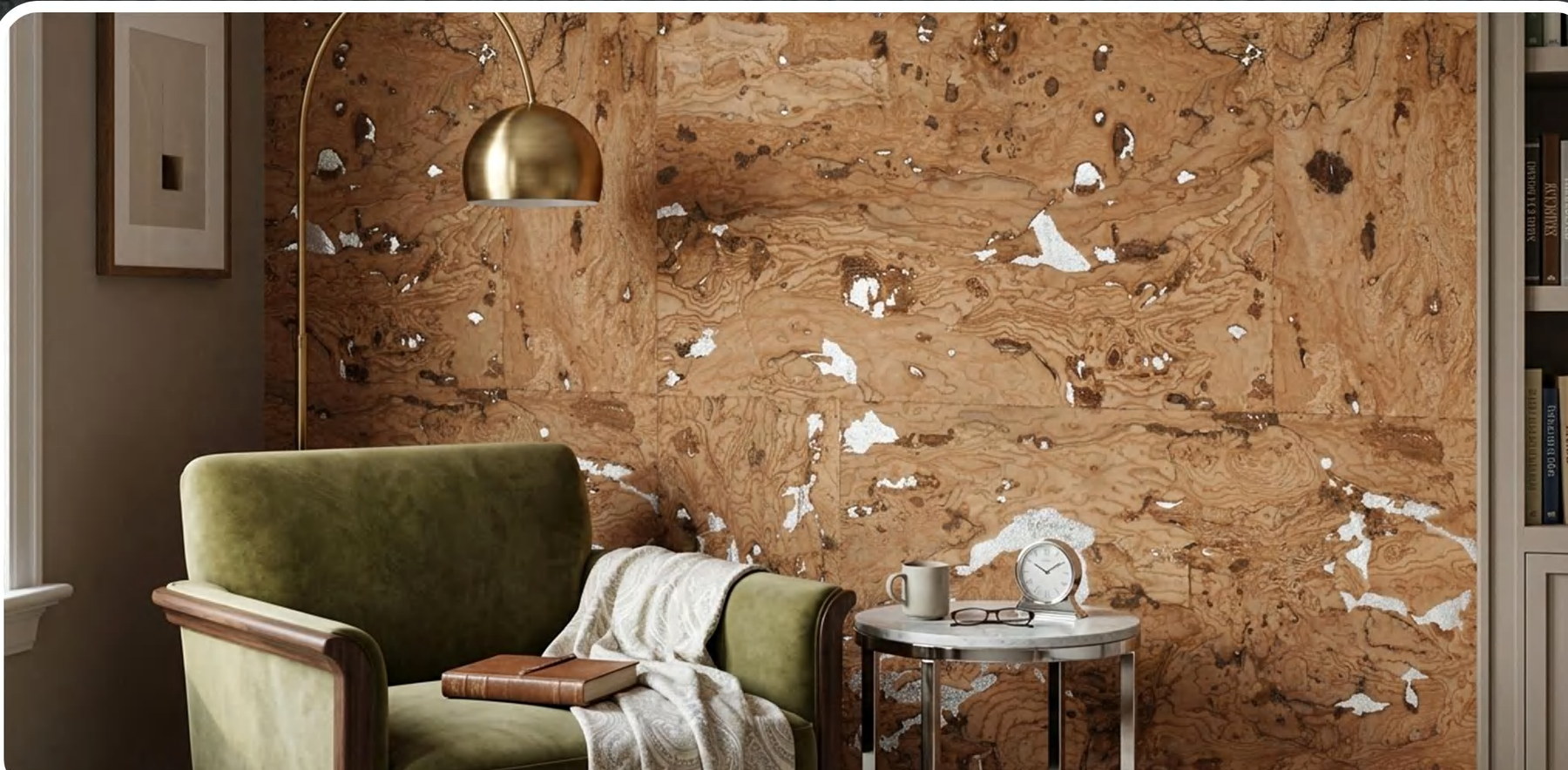 K25-ZR211-S01Y flat cork wall panel shown in an interior application
