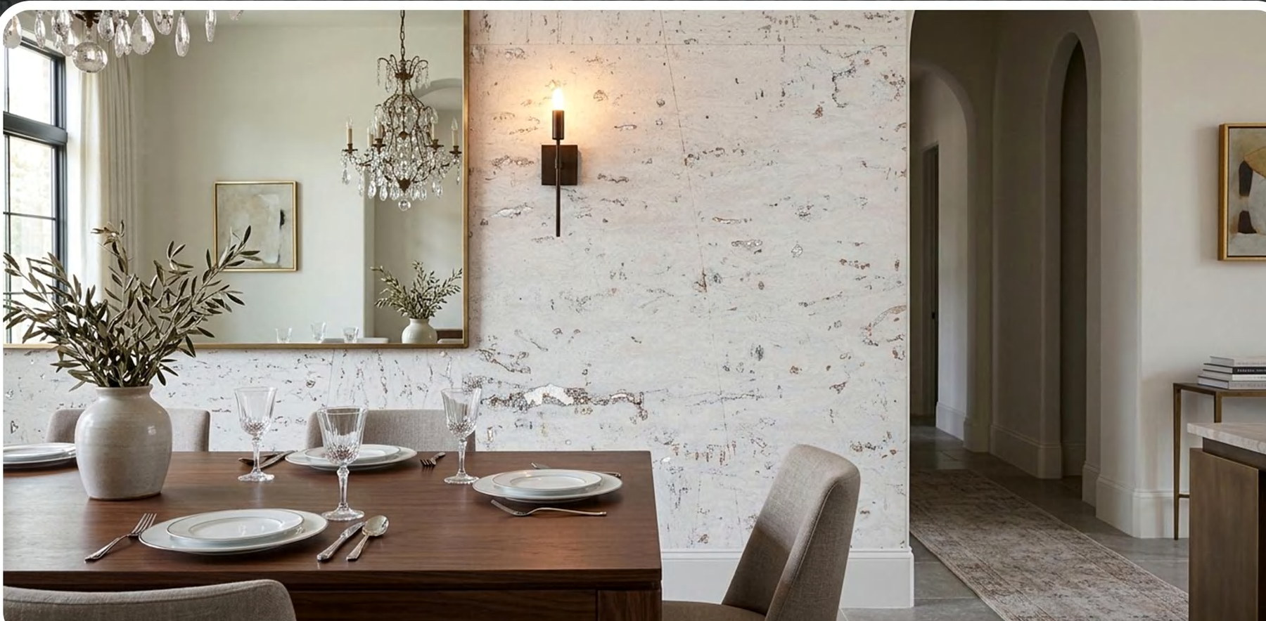 K25-ZR211-S029Y flat cork wall panel shown in an interior application