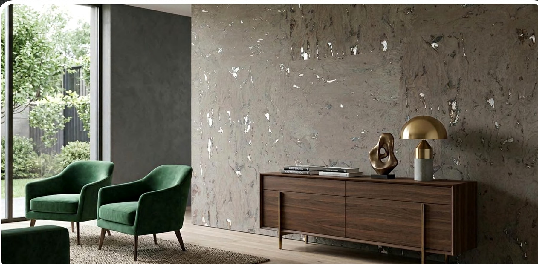 K25-ZR211-S030Y flat cork wall panel shown in an interior application