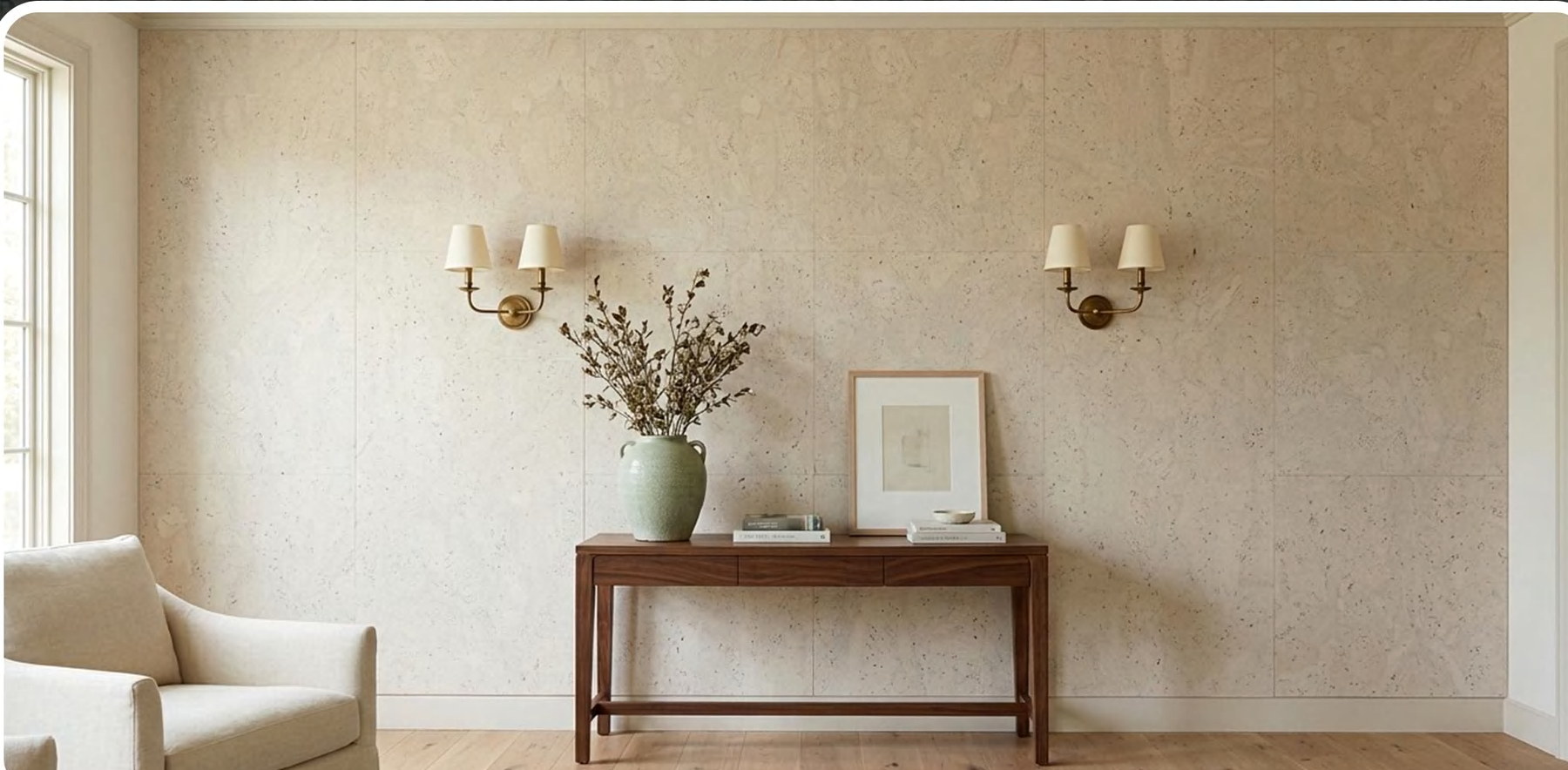 K25-ZR213-S029 flat cork wall panel shown in an interior application