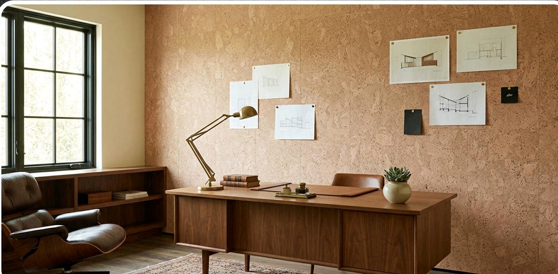K25-ZR213-S033 flat cork wall panel shown in an interior application