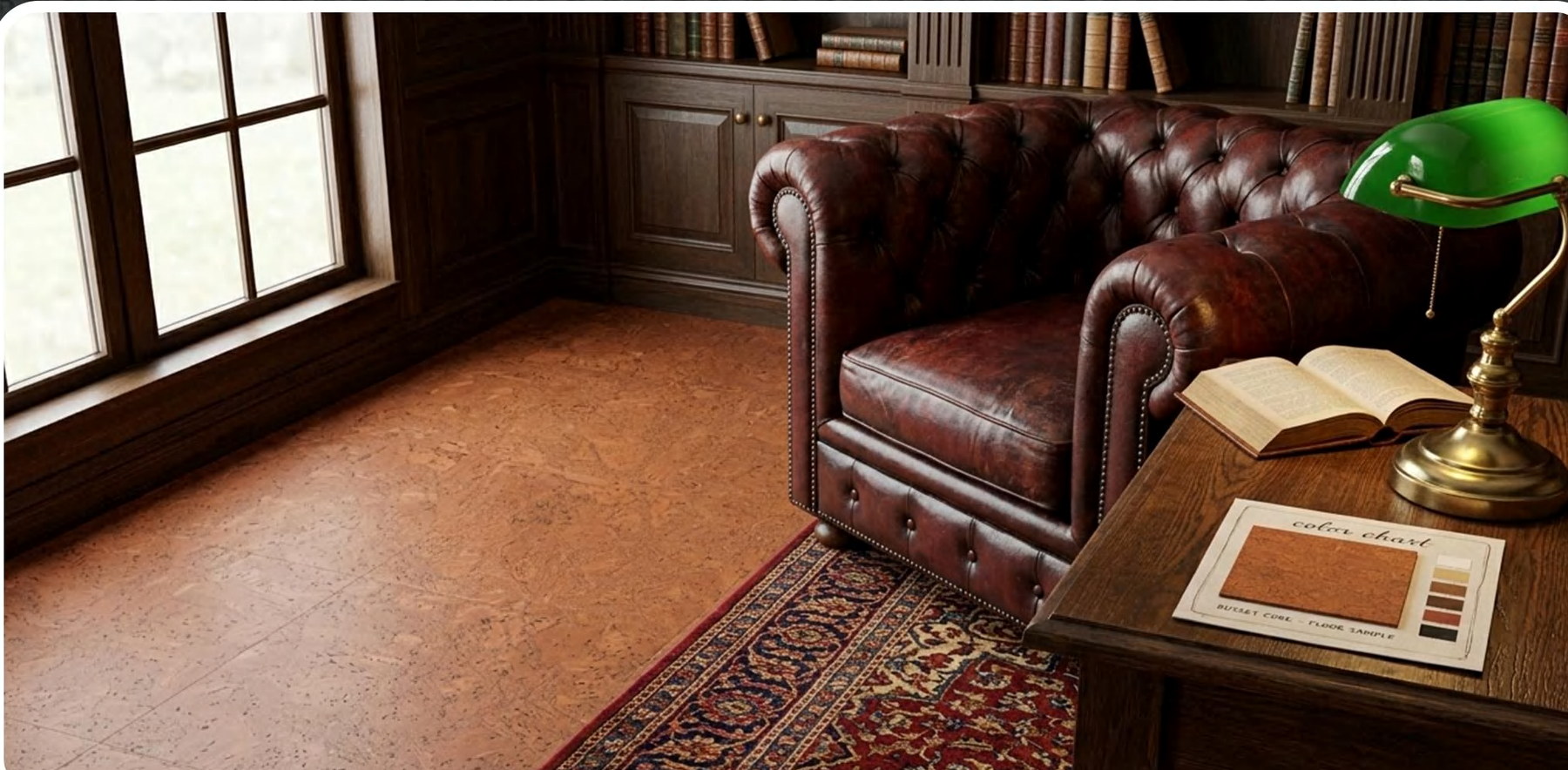 K25-ZR213-S034 flat cork wall panel shown in an interior application
