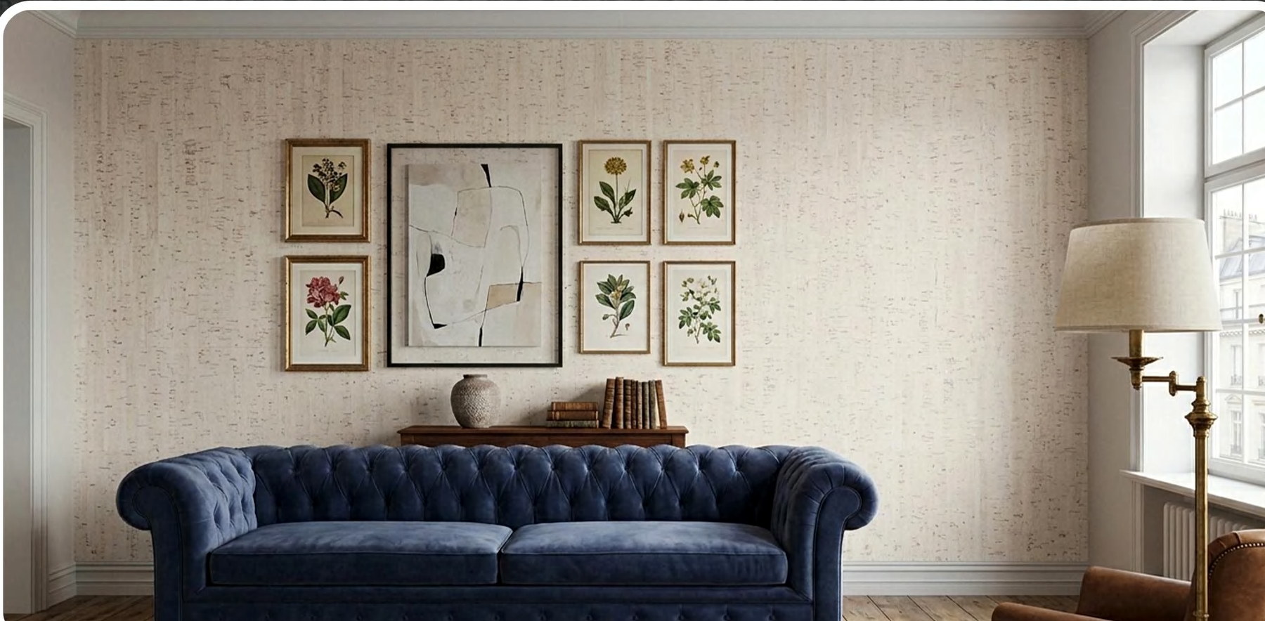ZR113-S02 flat cork wall panel shown in an interior application