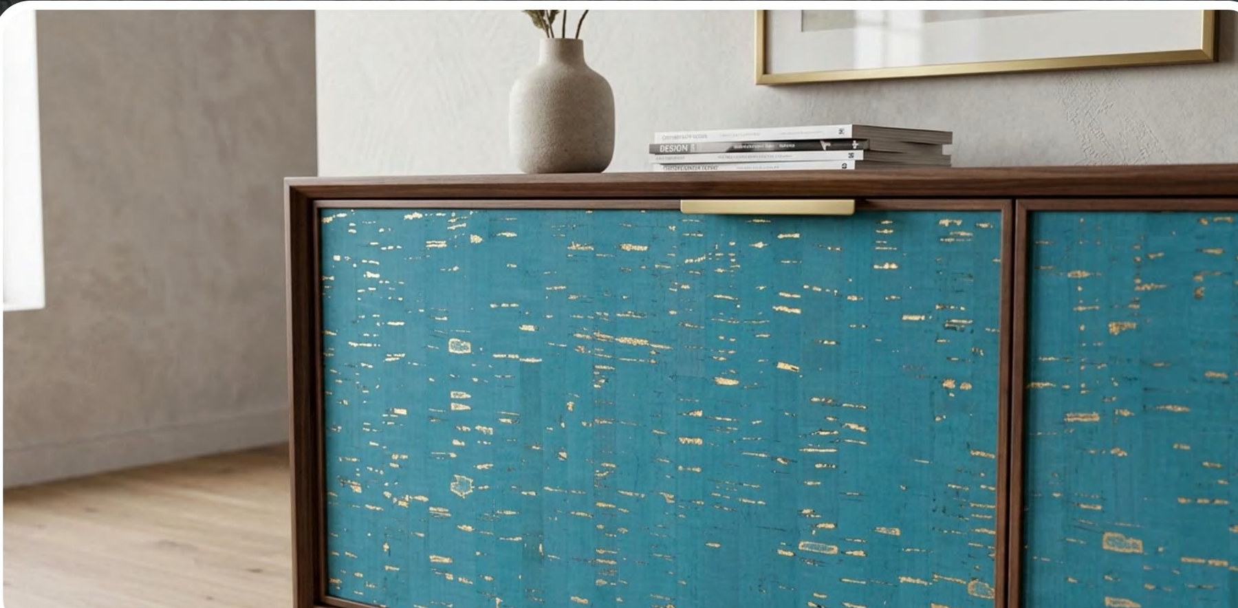 ZR113-S10J flat cork wall panel shown in an interior application