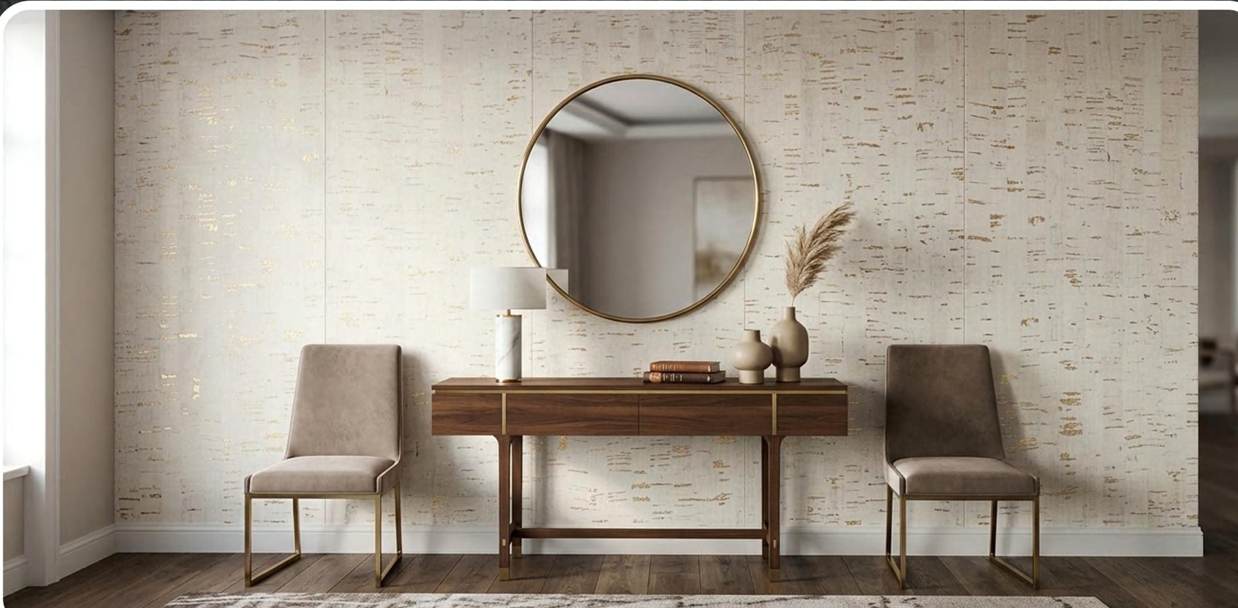 ZR113-S13J flat cork wall panel shown in an interior application