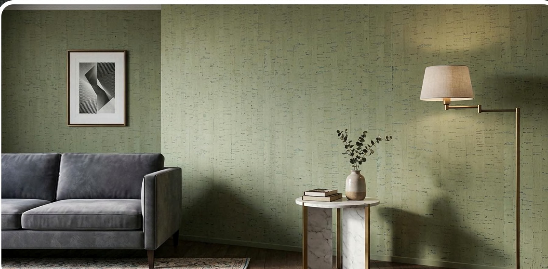 ZR113-S16 flat cork wall panel shown in an interior application