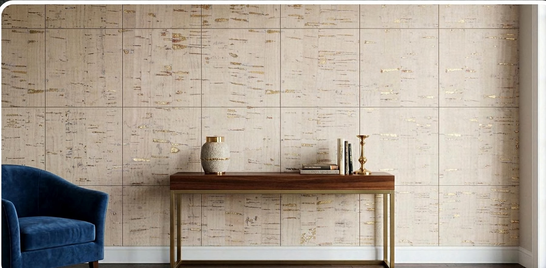 ZR113-S20J flat cork wall panel shown in an interior application