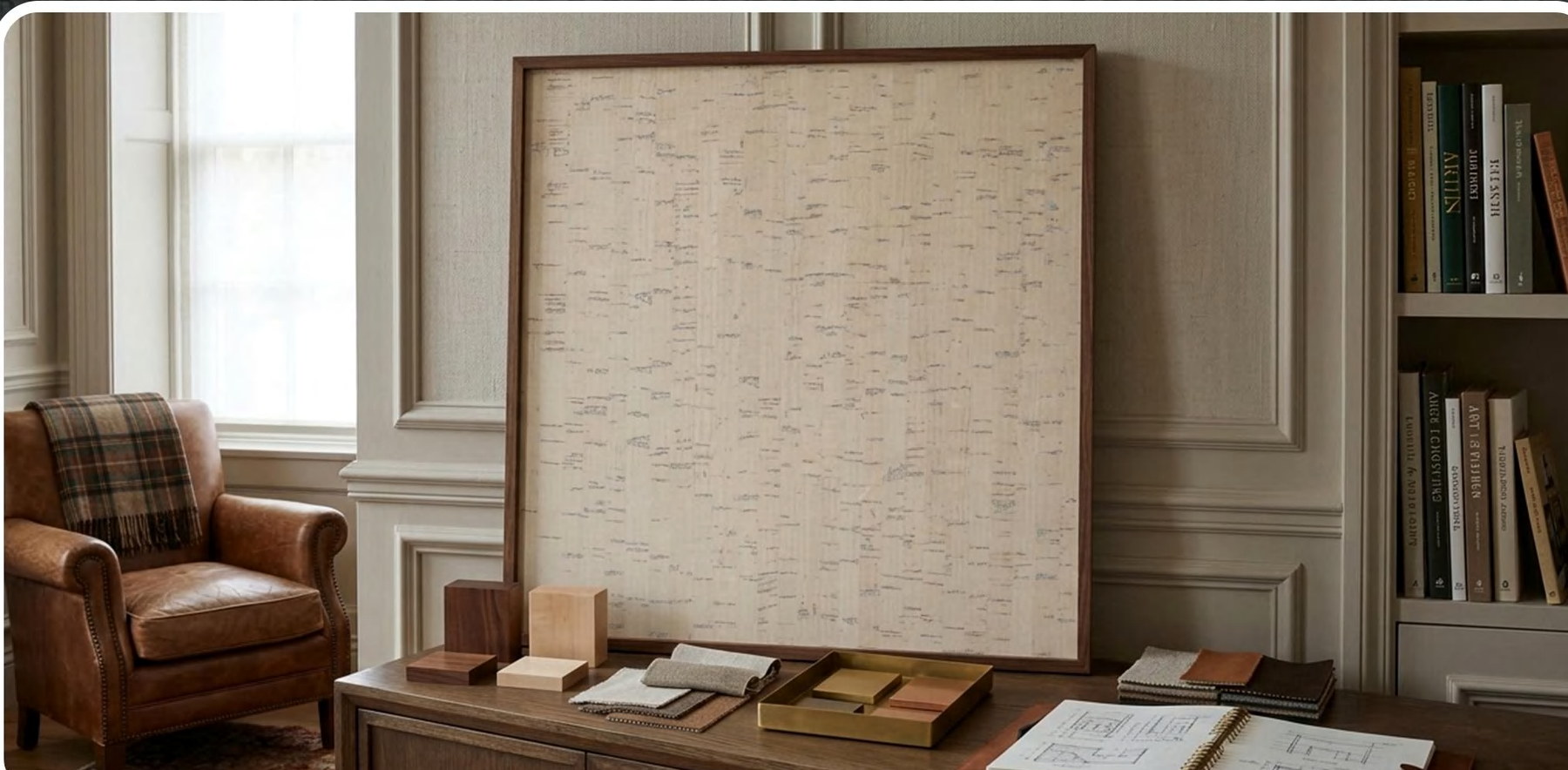 ZR113-S26 flat cork wall panel shown in an interior application