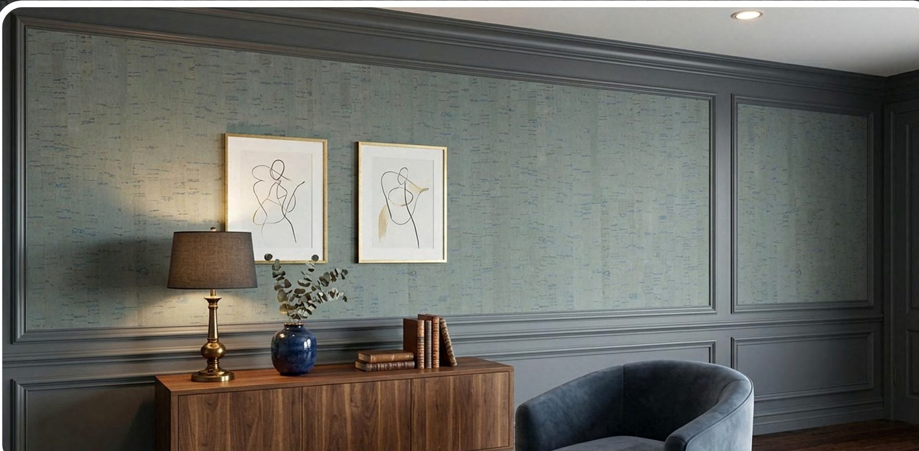 ZR113-S35 flat cork wall panel shown in an interior application